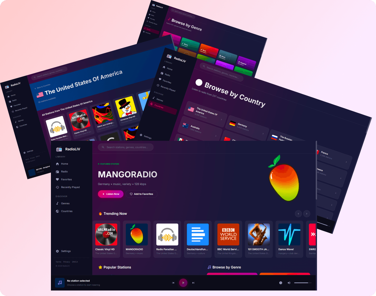 RadioLIV application screenshot